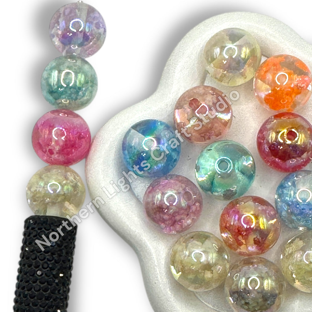 Glitter Cloud UV Coated Premium Resin Luminous 16mm Beads