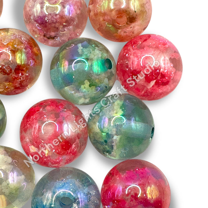 Glitter Cloud UV Coated Premium Resin Luminous 16mm Beads