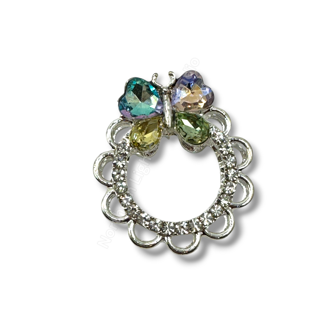 Metal Alloy Bow Wreath Round Bead - 1 pc.