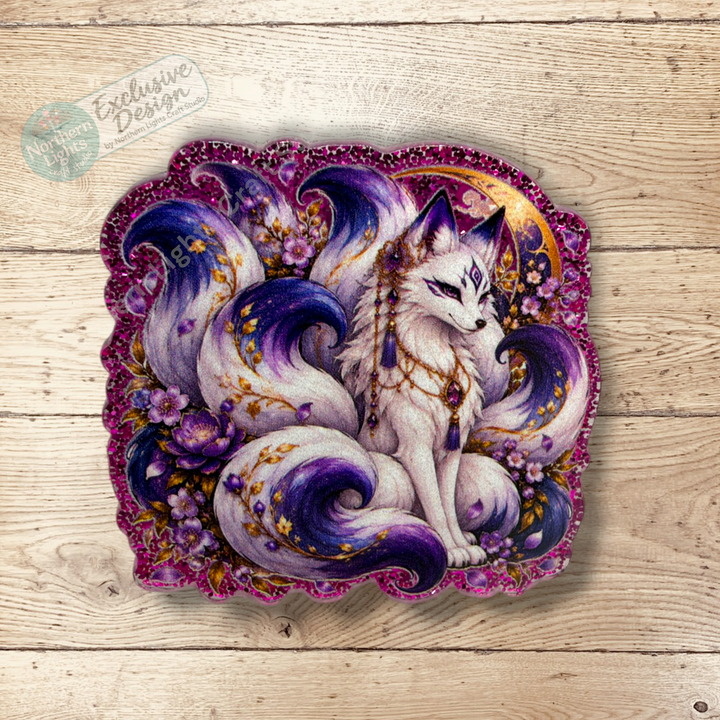 Indigo Nine Tail Fox Flat Back Acrylic 2pc. - Design Exclusive!
