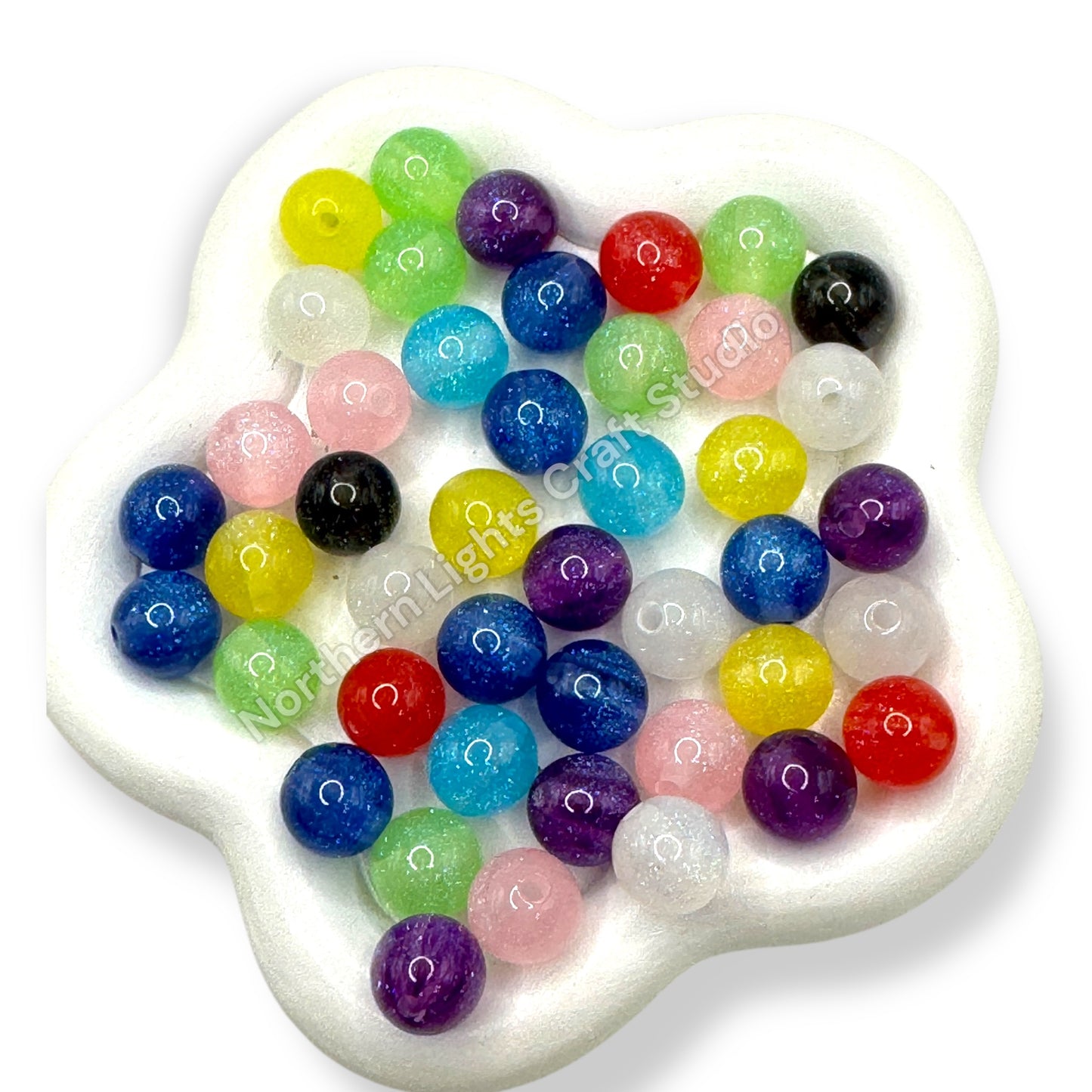 10mm Glitter Beads - 40 pcs.