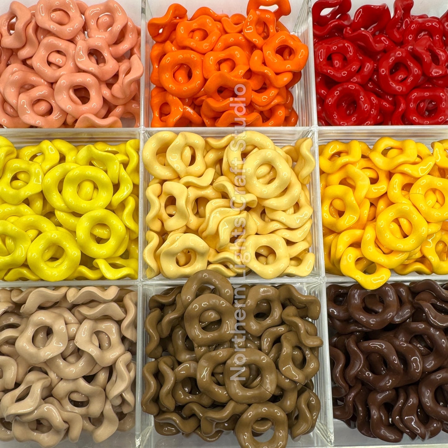 Colorful Wavy Spacer 16mm - Single Color or Mix - 50 pcs.