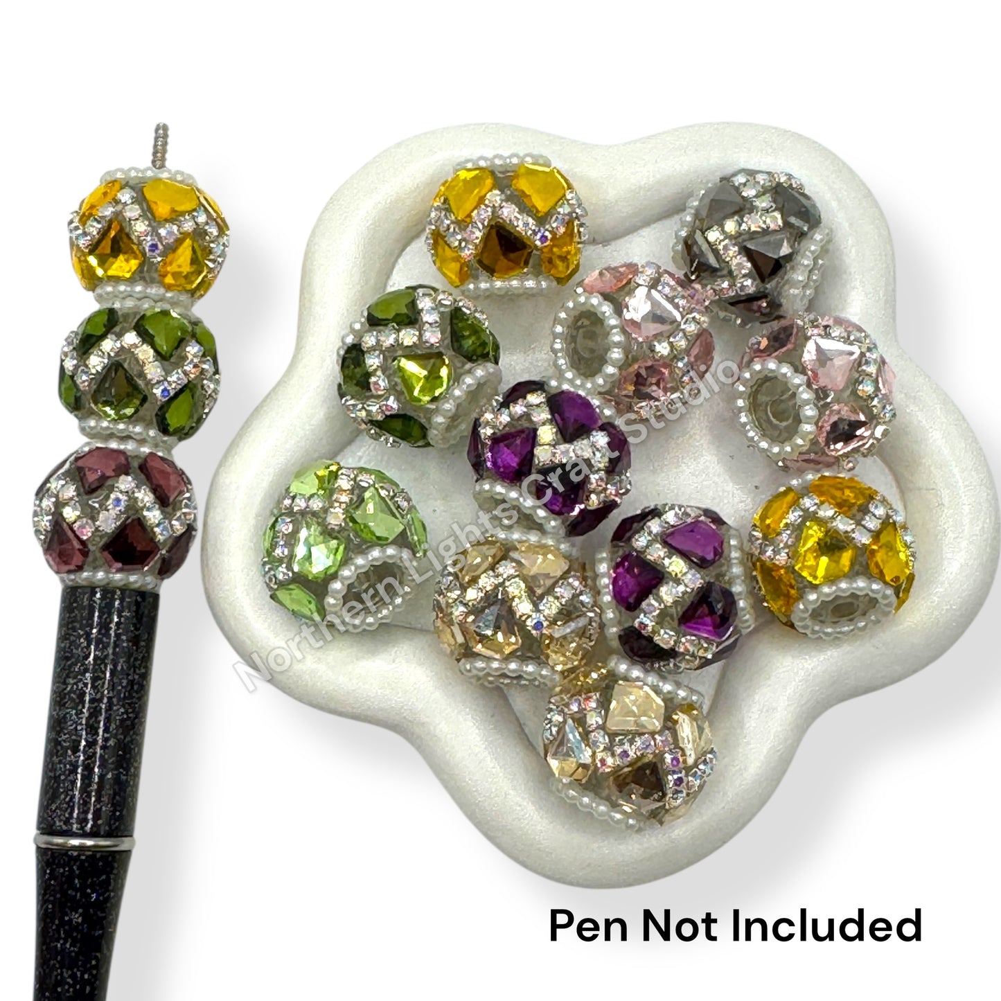 Rhinestone Zig Zag Diamond Shape Crystal Fancy Bead - 8pcs.