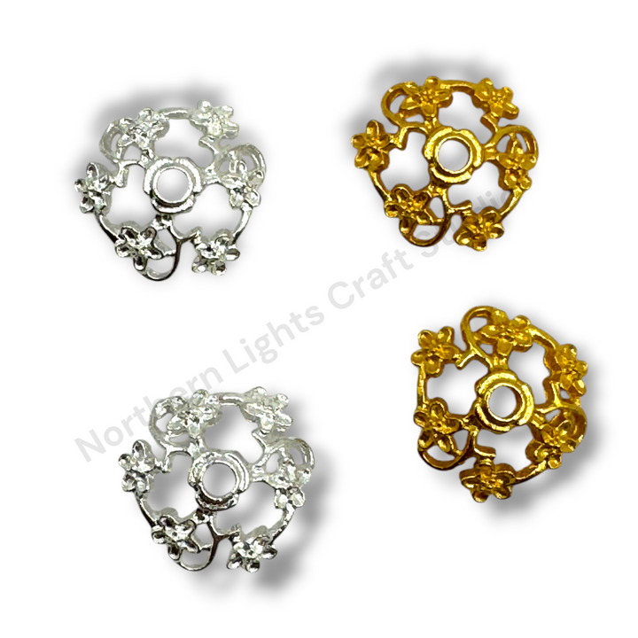 Metal Floral Vine 16mm Bead Cap  - 20pc.