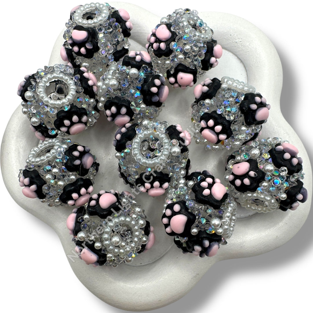 Fancy Paw Beads - Choose Color - 4pc.
