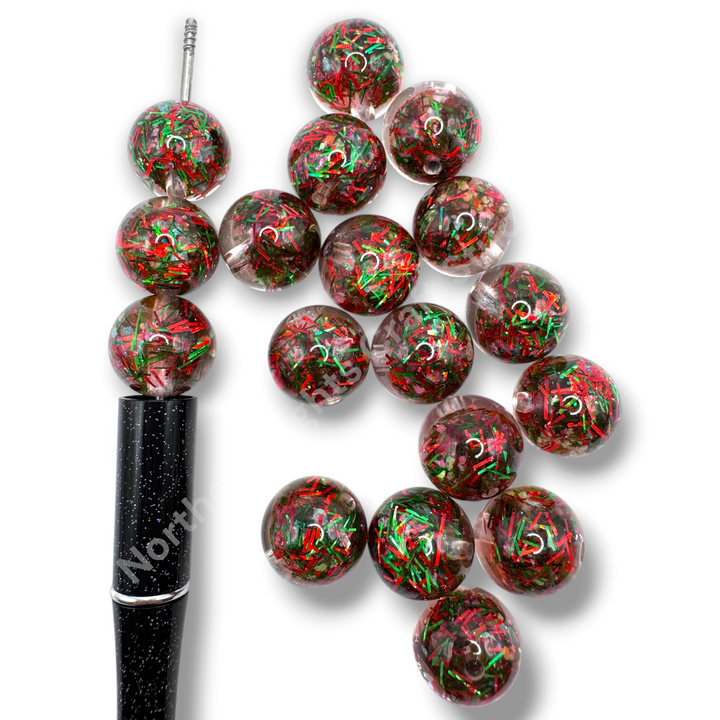 Gemfire Christmas Luxury Resin 16mm Beads- 20 pc.