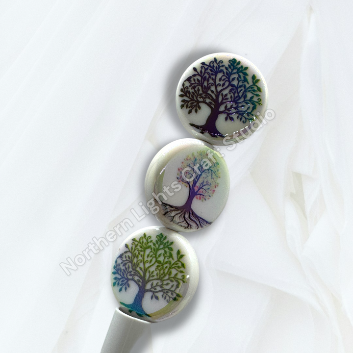 Tree Of Life UV Coated Printed Acrylic 22mm Bead Mix - 10 pc.