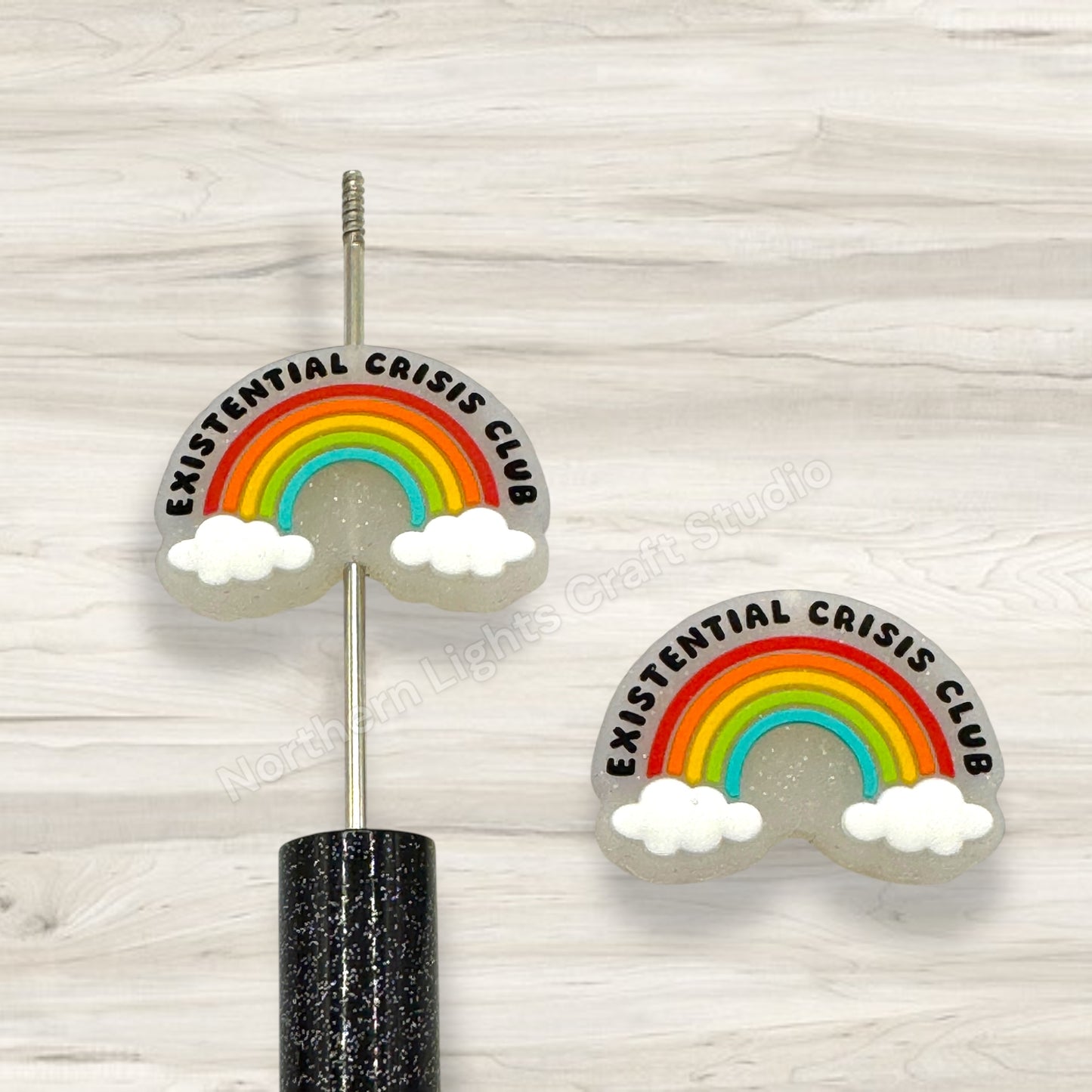Existential Crisis Club Jelly Glitter Silicone Sarcastic Focal Bead
