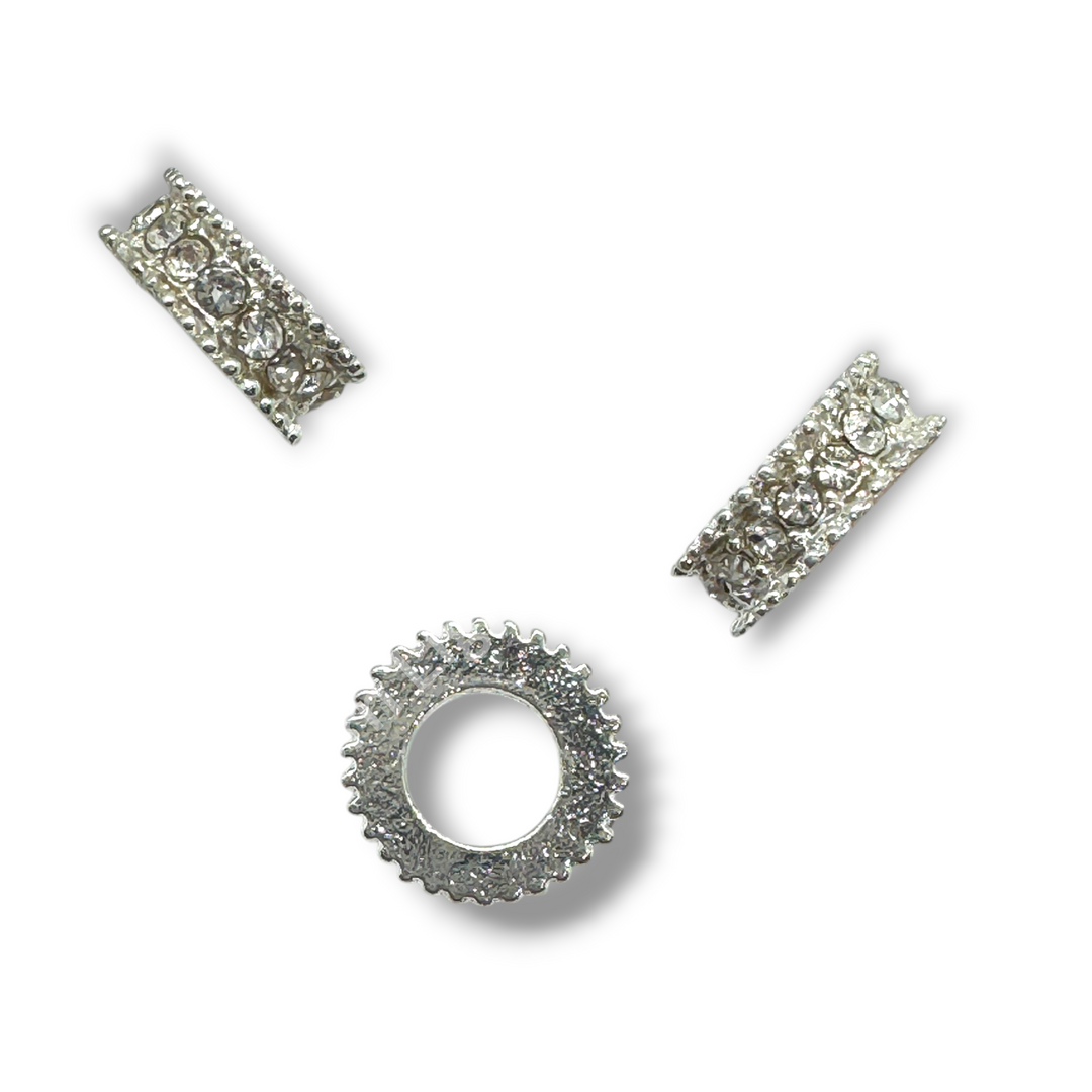 10mm Metal Wheel Spacer with Rhinestones -10pcs
