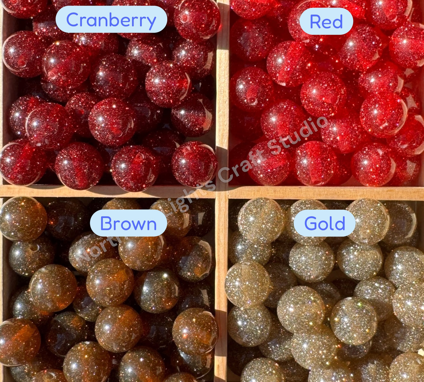 Glitter Dust 16mm Beads - 20 Pcs.