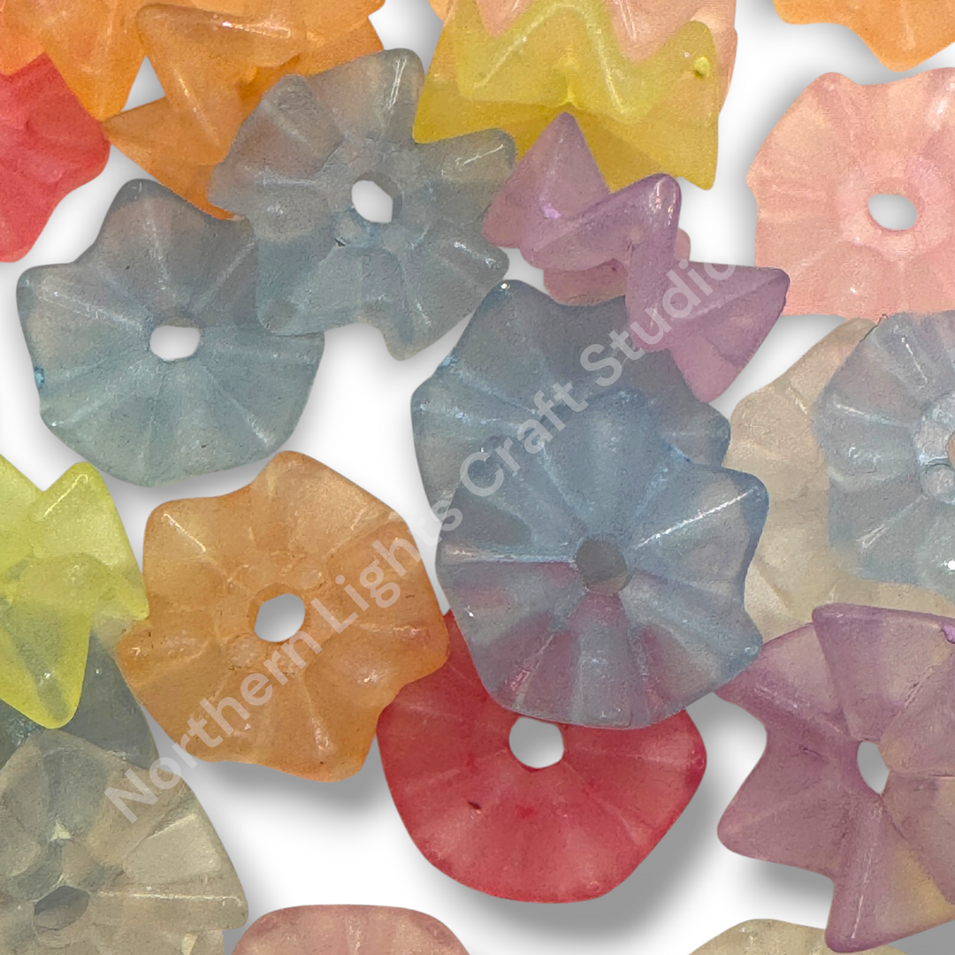 Jelly Luminous Glitter Zig Zag 16mm Acrylic Wavy Spacers- 50pc. Mix