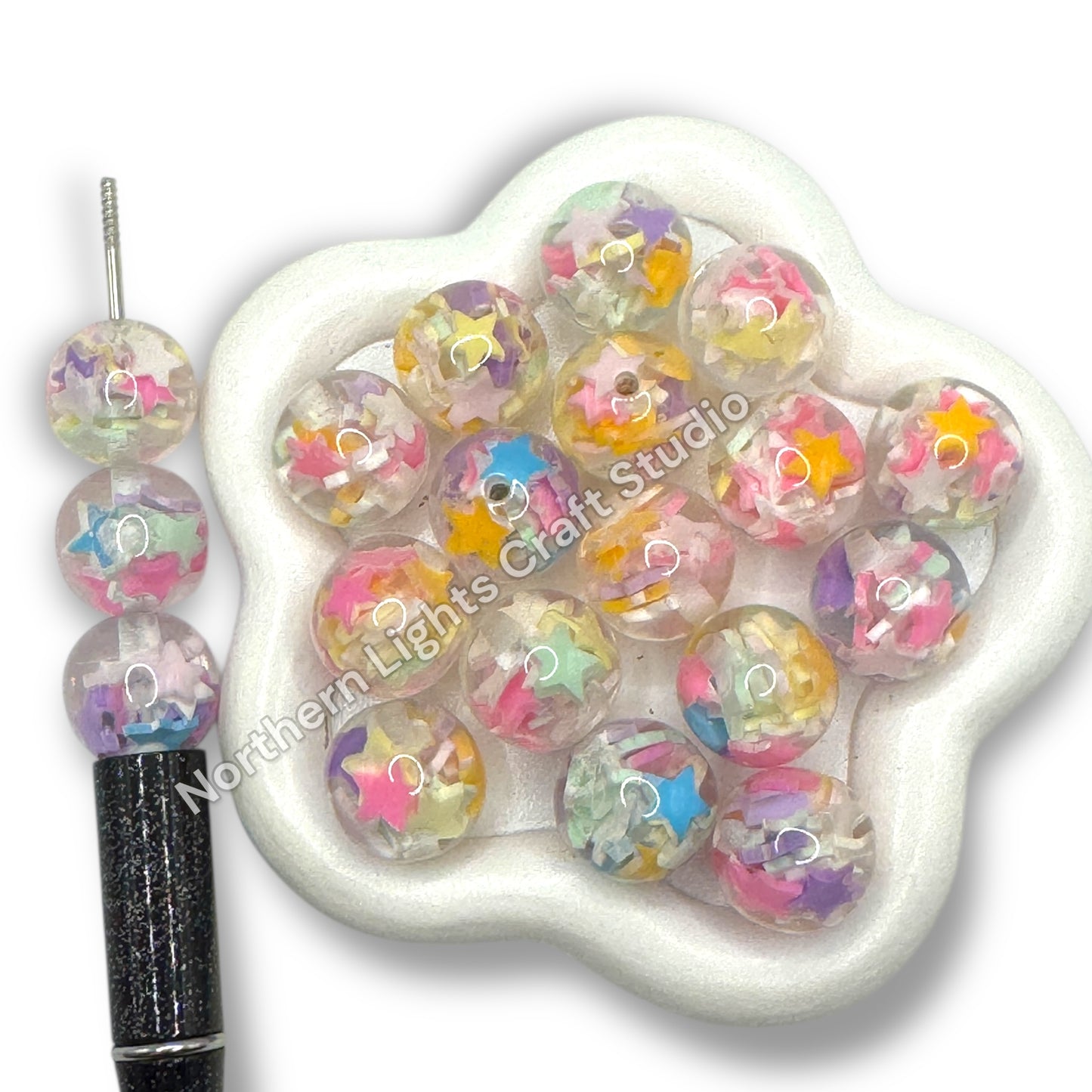 Star Candy Confetti  16mm Resin Beads - 10pc.