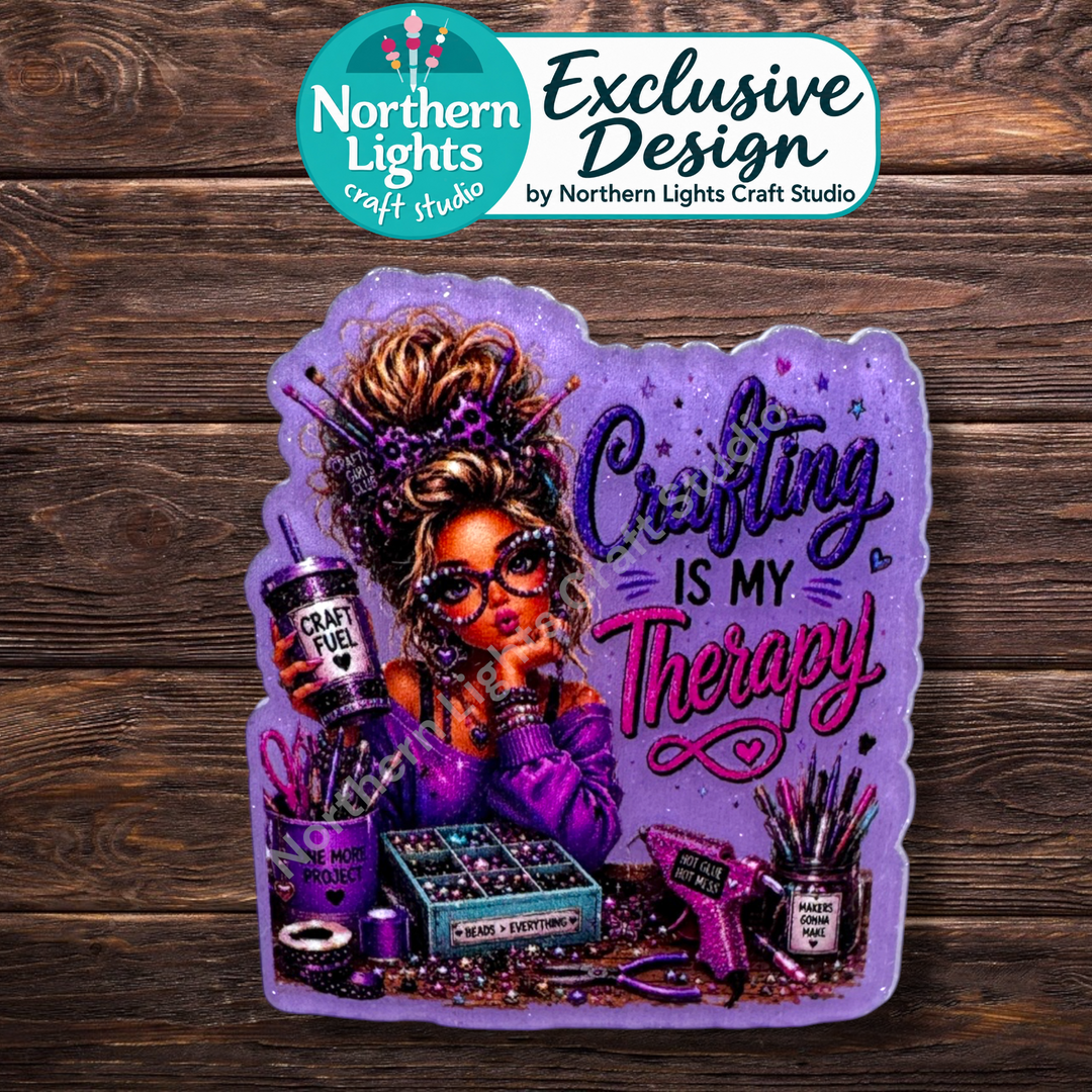 Crafting is My Therapy Flat Back Acrylic 2pc. - Design Exclusive!