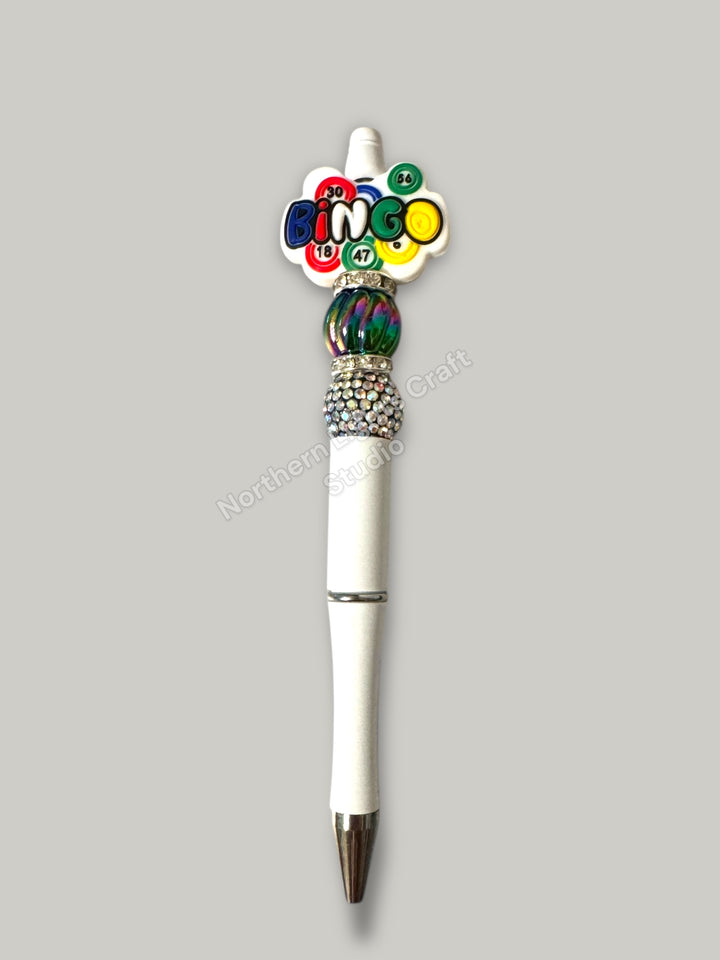 Handmade Bingo Beaded Pen, Bingo Pen, Gifts for Bingo Players, Bingo Gift, Beaded Bingo Pen, Bingo Gift Ideas, Bingo Player Gift