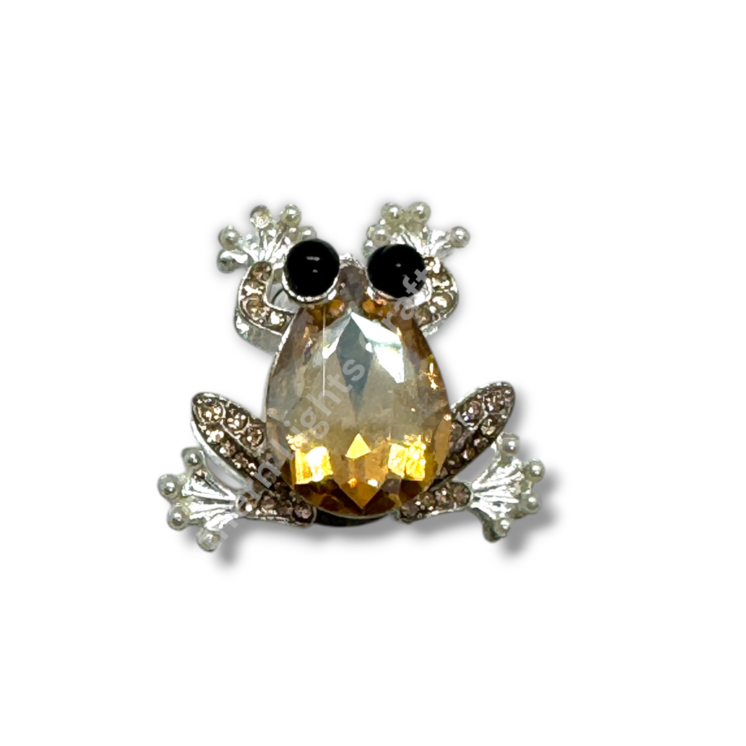 Metal Alloy Crystal Frog Bead