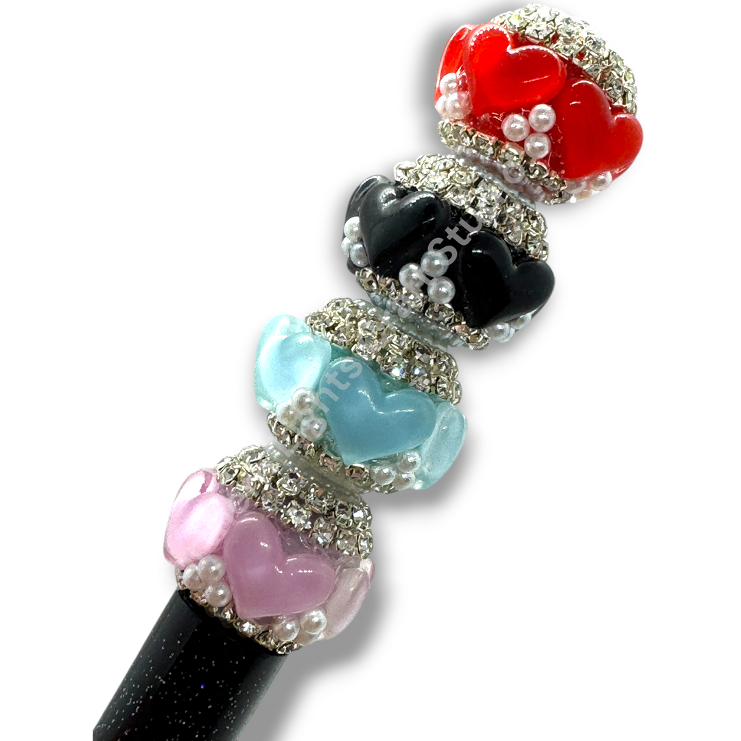 Jelly Heart Charm Acrylic Bead -10pc Mix