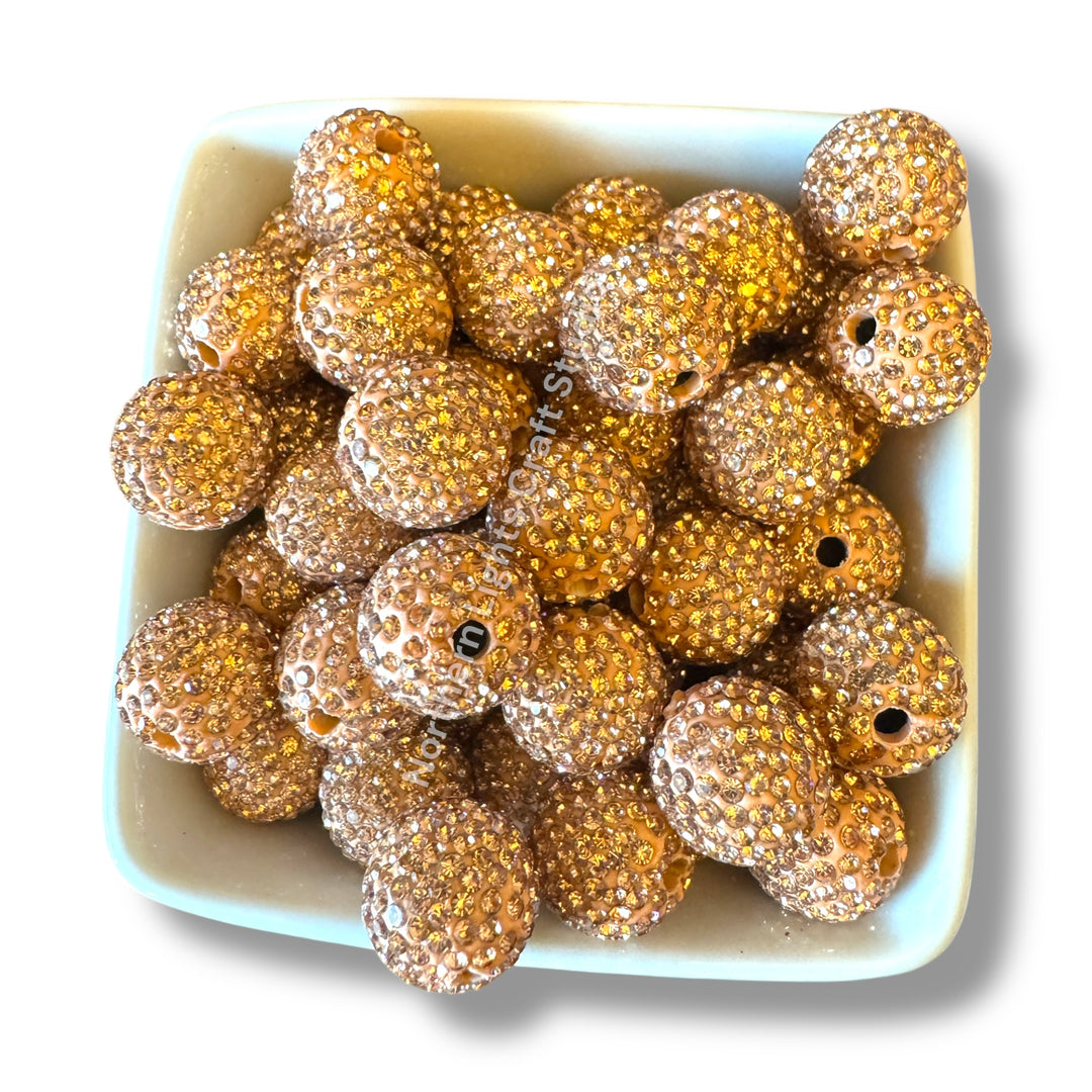 Mango Rhinestone Clay Base Beads-16mm - 10pc.