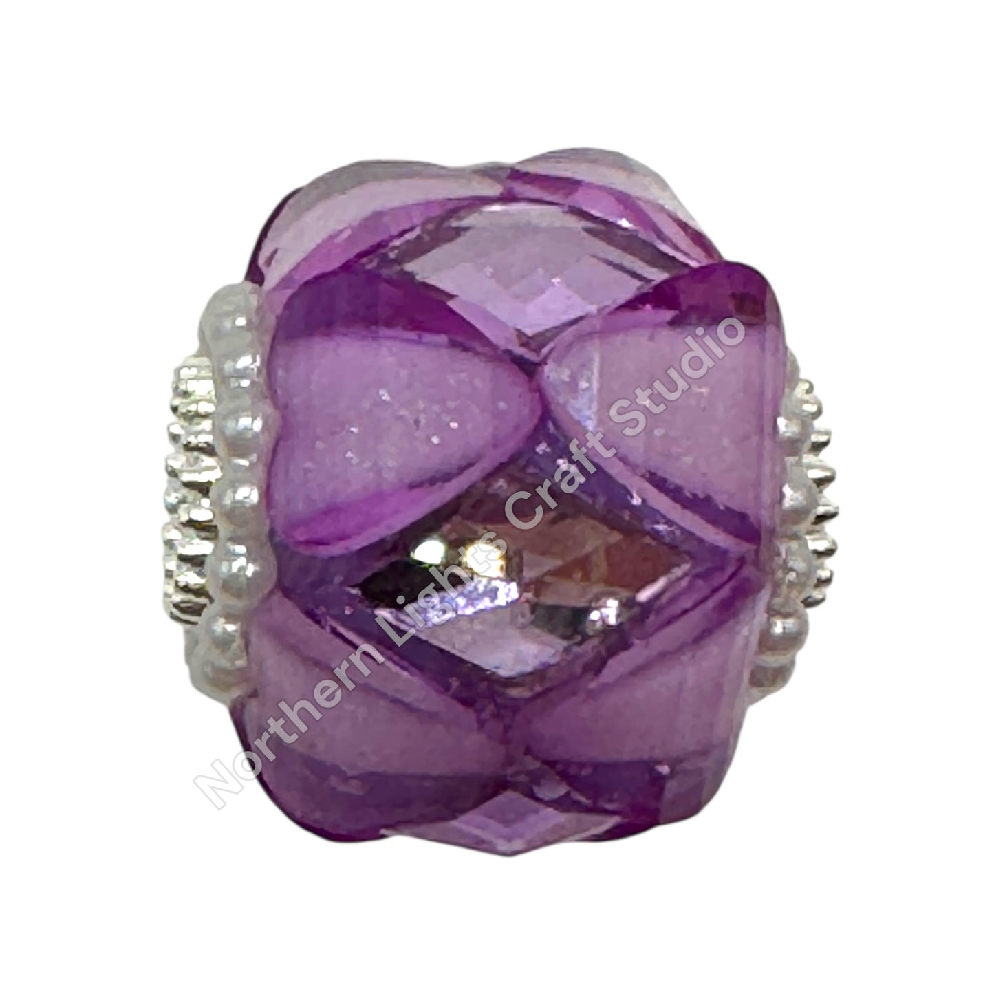 Diamond Accent Heart Beads - 1pc.