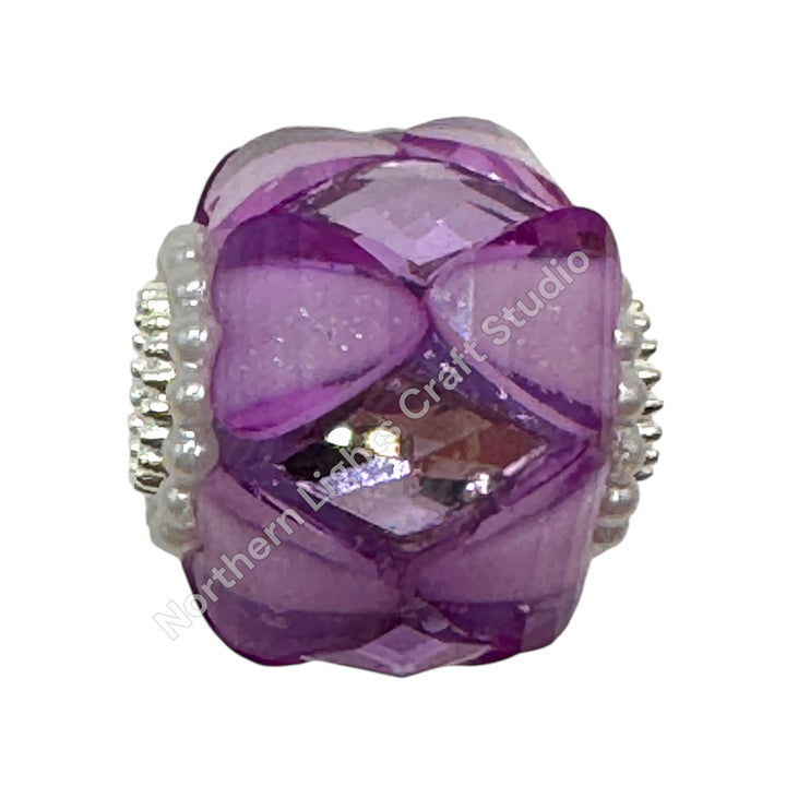 Diamond Accent Heart Beads - 1pc.
