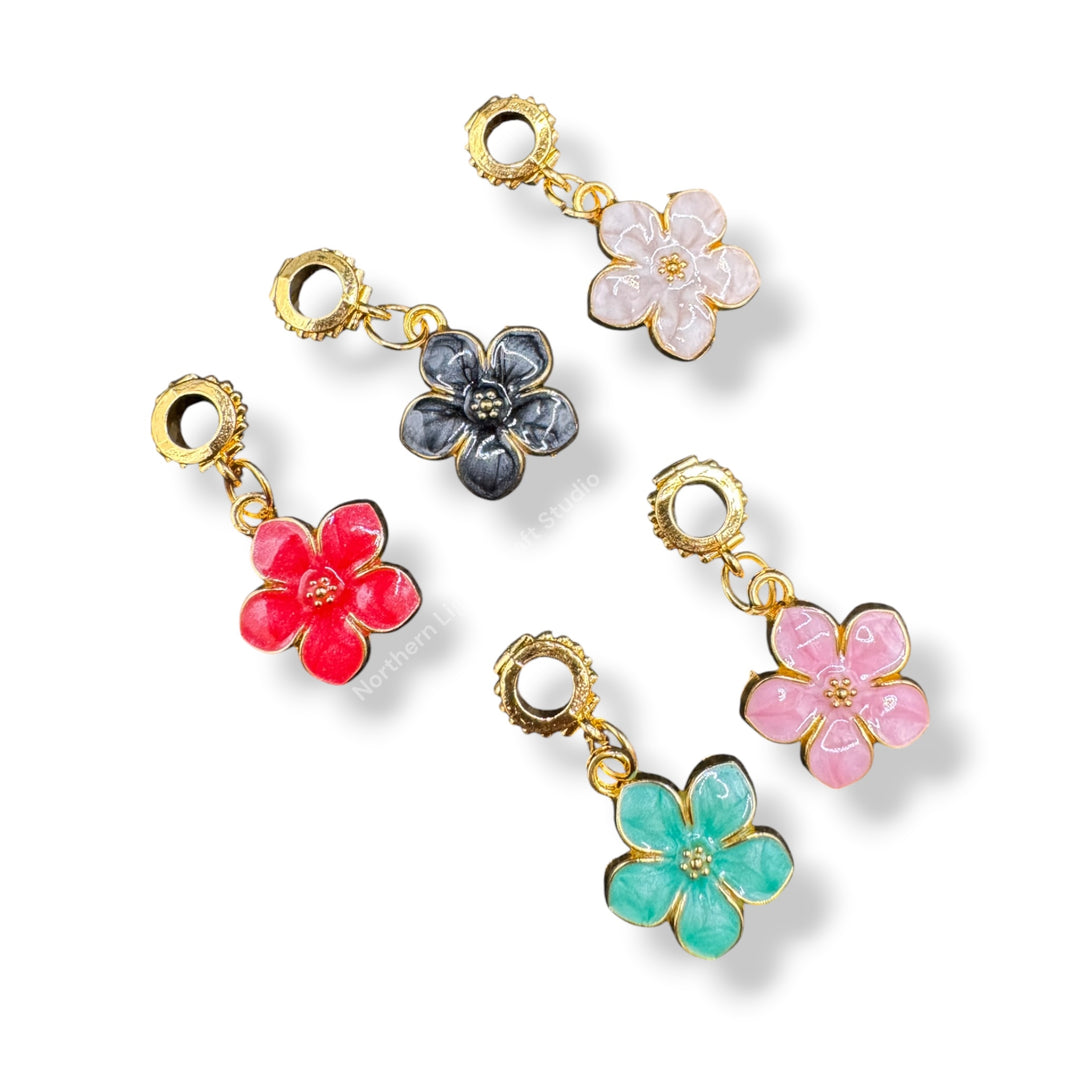 Enamel Gold Flower Charm with Bail -10pc. Mix