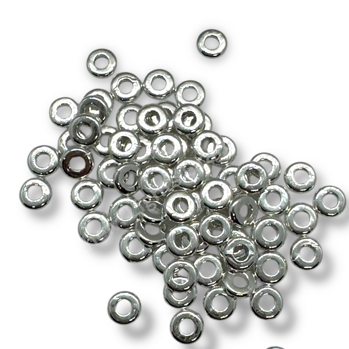 Metal Disc Donut 6mm Spacer - Gold or Silver-50pc.