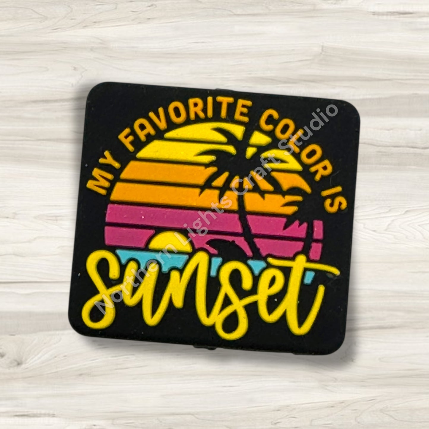 My Favorite Color is Sunset Silicone Focal Bead, Tropical Focal Bead