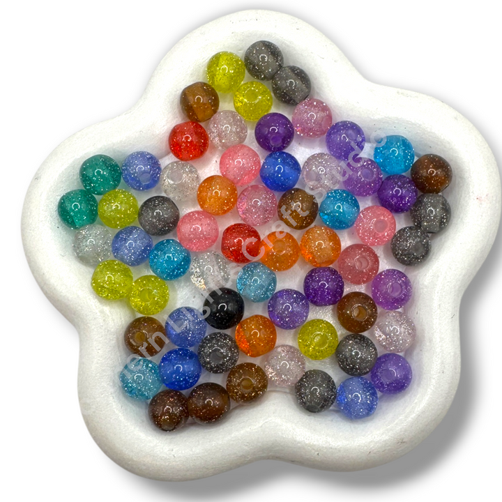 Glitter Dust 8mm Bead Mix - 50 Pcs.