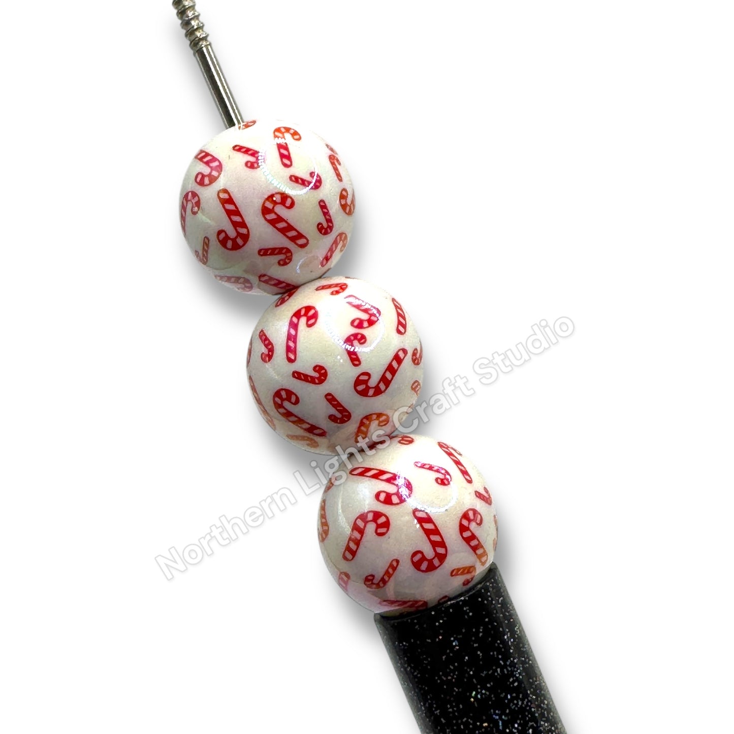 Christmas Themed  Printed Acrylic 16mm Bead -10 pc. -Choose Style