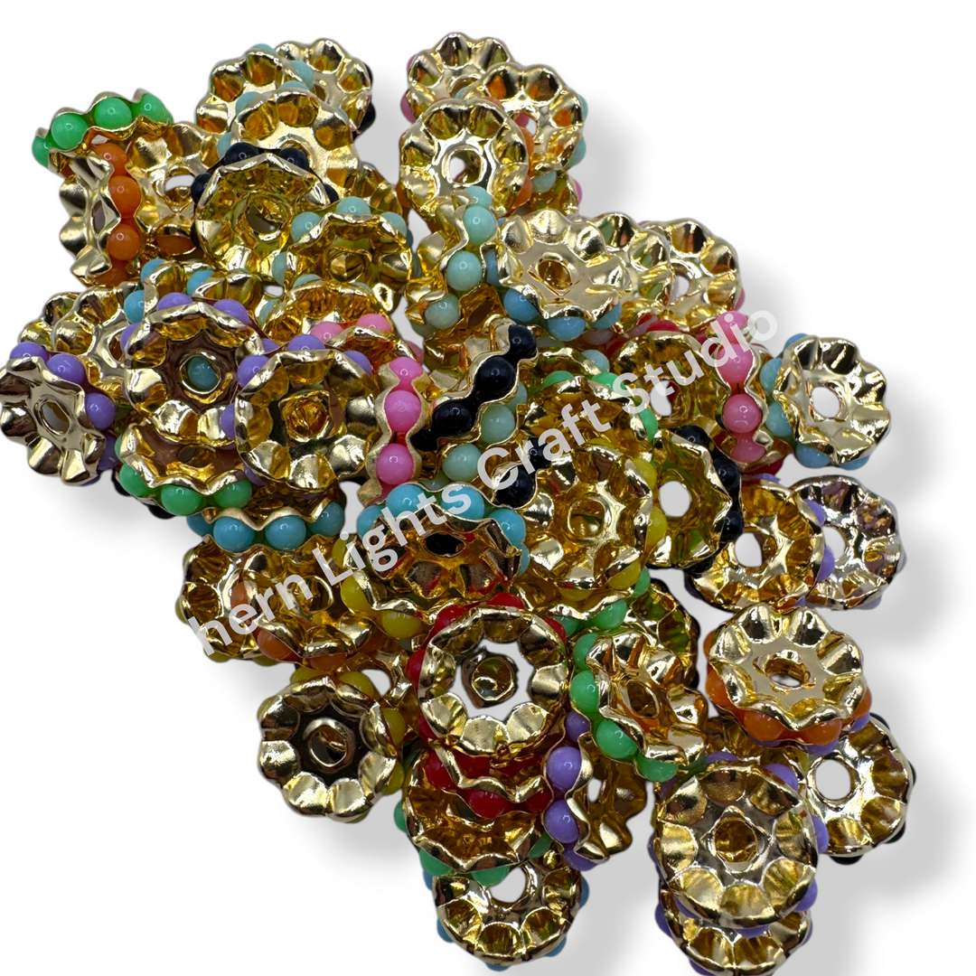 Metal Colorful Wavy 12mm Spacers - 30 pc. Mix