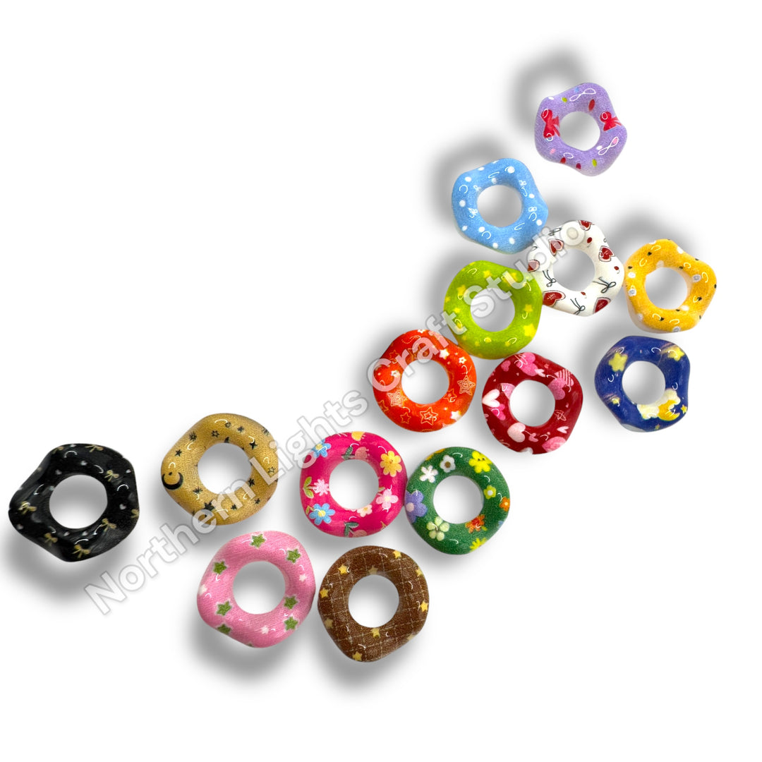 Printed Colorful Wavy Spacer Mix 16mm - 50pc.