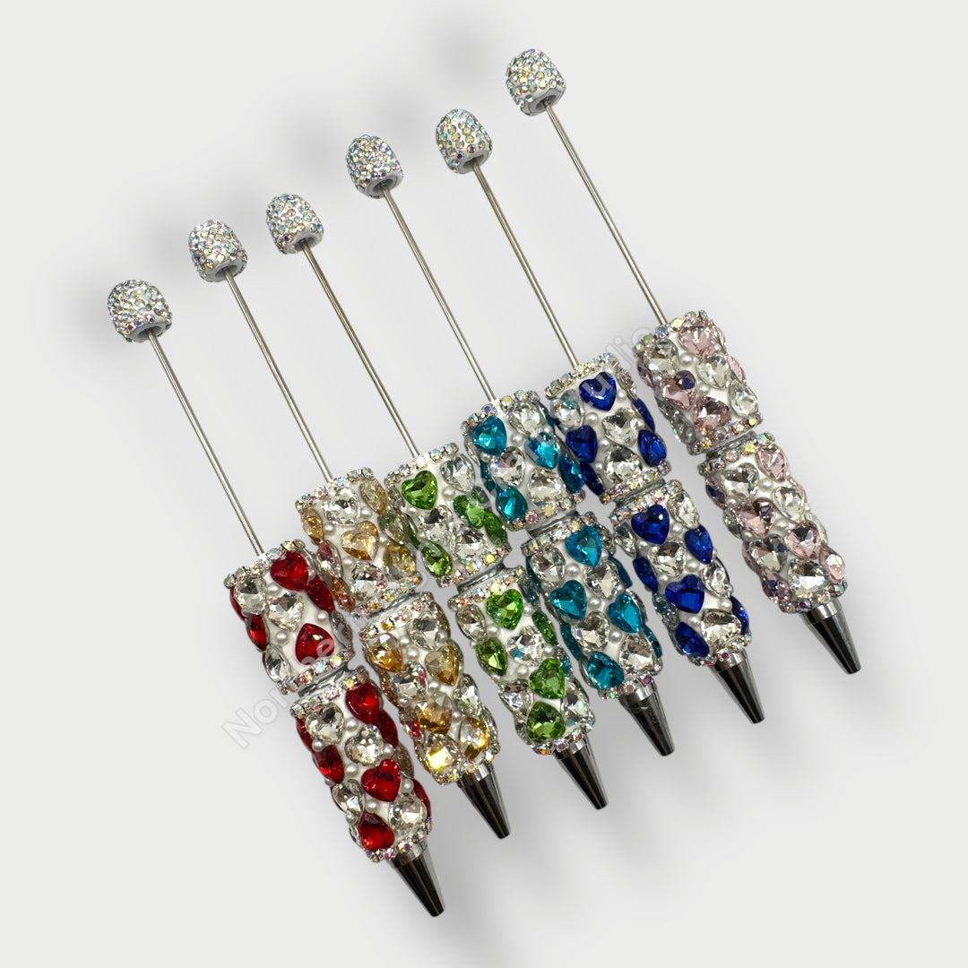 Beadable Large  Heart Rhinestone  Pen