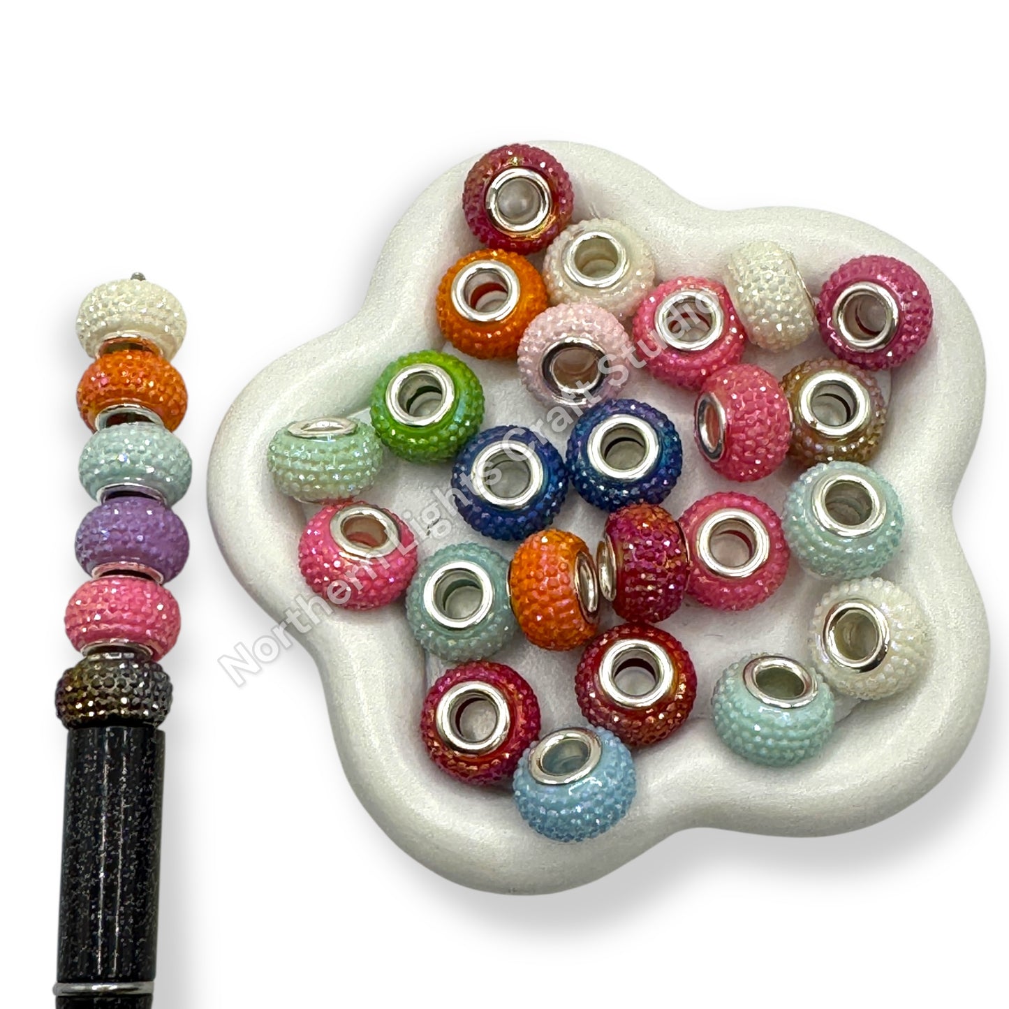 Bling Wheel Beads / Large Hole Spacer Beads - Mix 25 Pieces