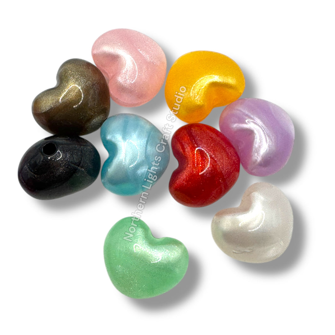 Puffy Acrylic Galaxy Glitter Heart - 20pc.