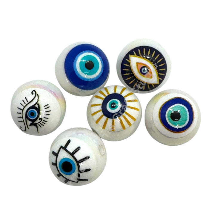 Evil Eye UV 16mm Acrylic Premium Printed Beads - 20pc.