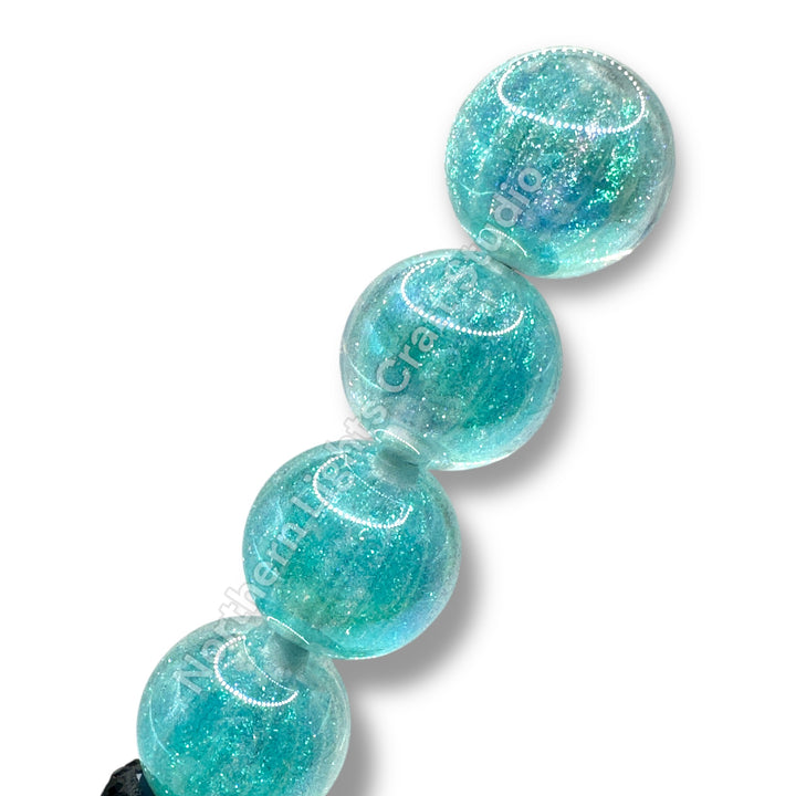 Starburst Premium Glitter Luminous 16mm Beads -10pc.