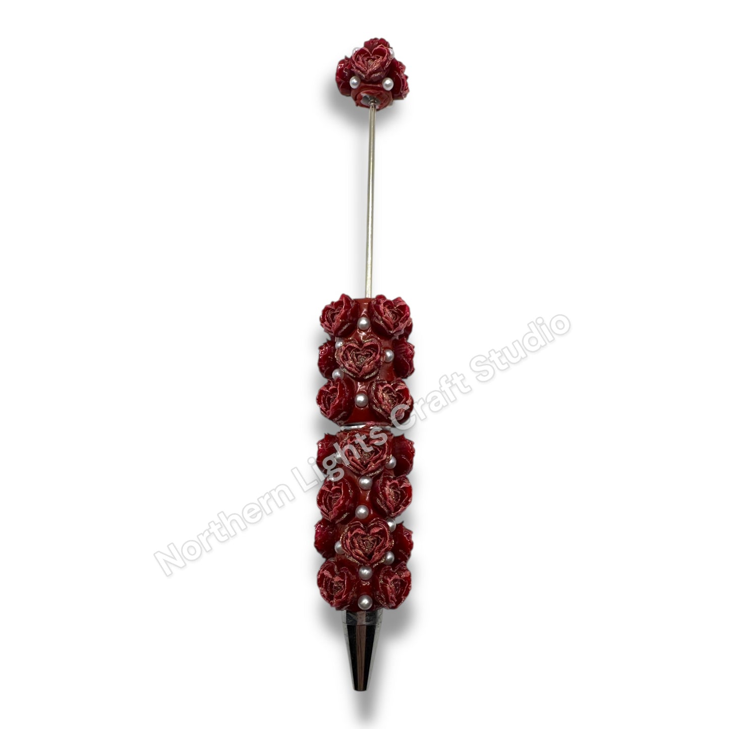 Soft Heart Shape Flower Beadable Pen