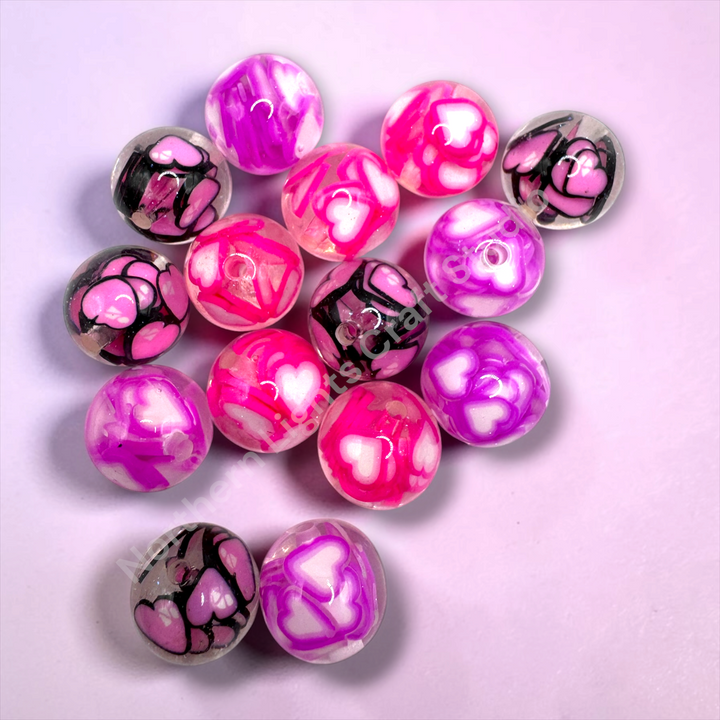 Heart Confetti Luxury 16mm Bead Mix - 20pc.