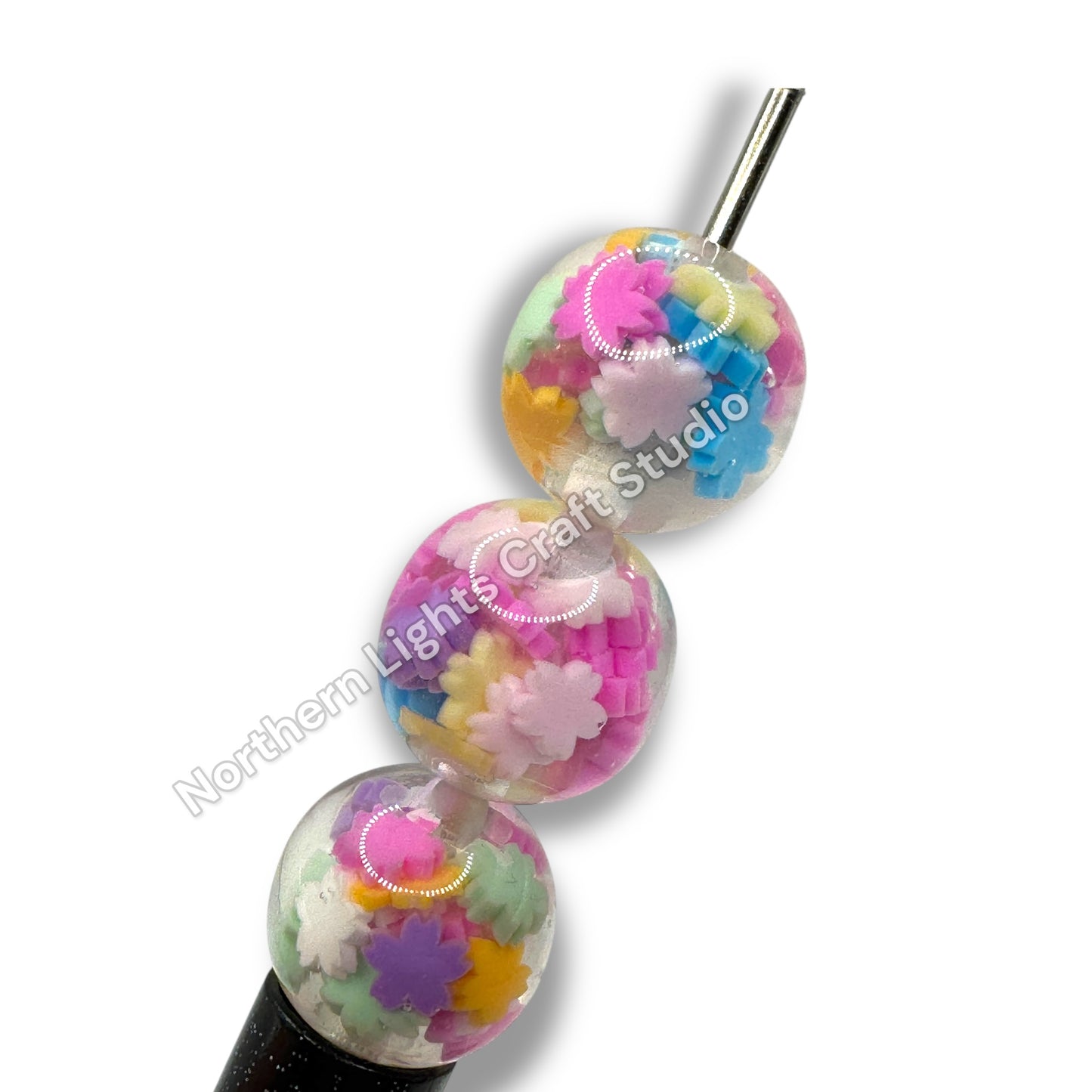 Candy Flower Confetti  16mm Resin Beads - 10pc.