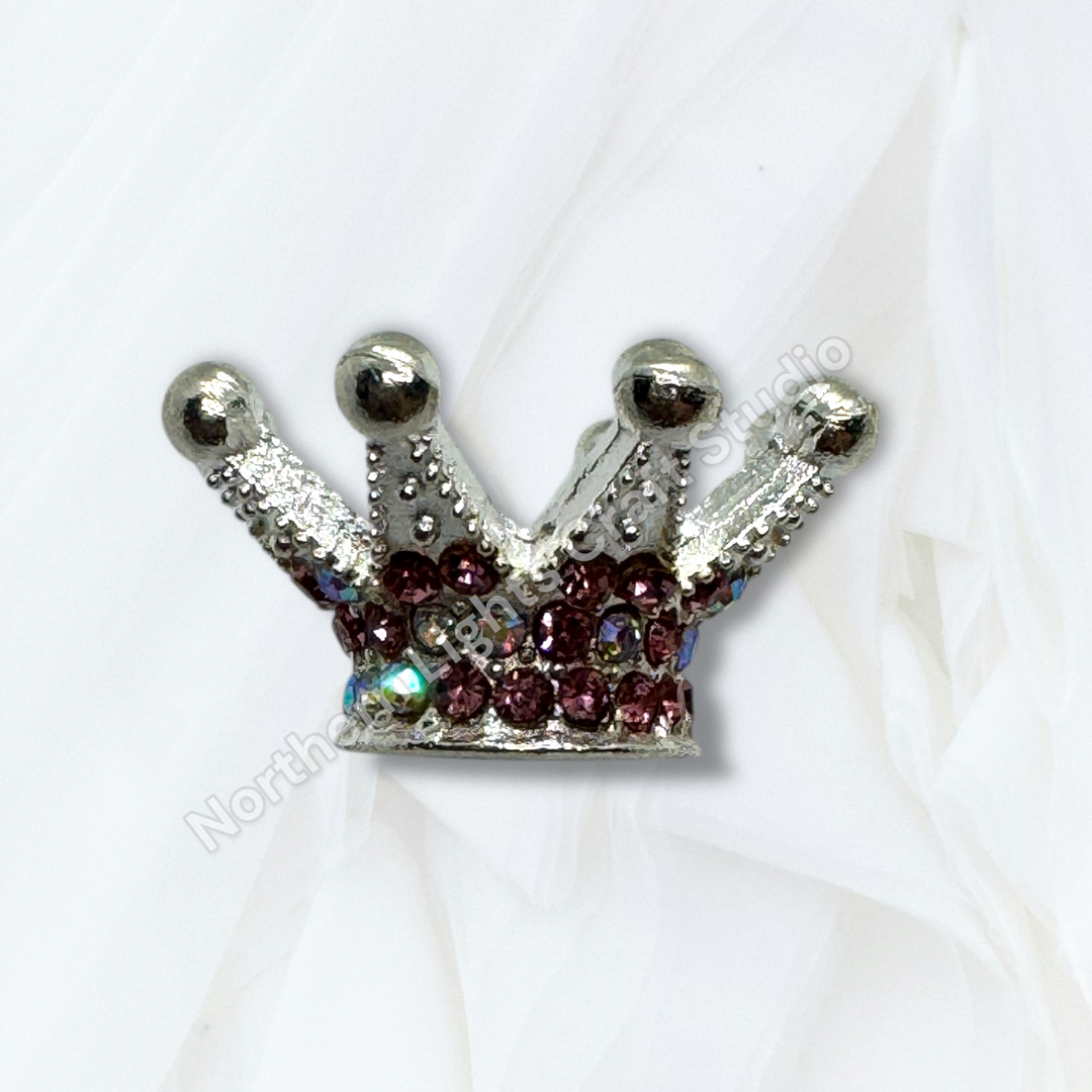 Large Metal Alloy AB/Colorful Crown Beads - 5pc. - You choose color