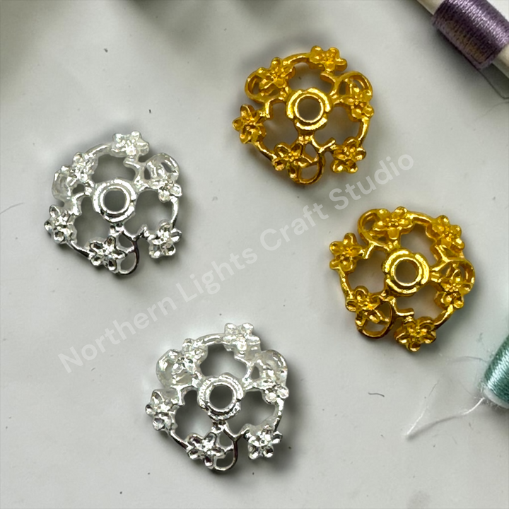 Metal Floral Vine 16mm Bead Cap  - 20pc.