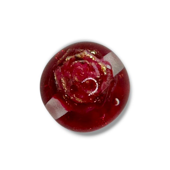 Glitter Rose Luxury Resin 16mm Beads - 20pc. - Choose Color
