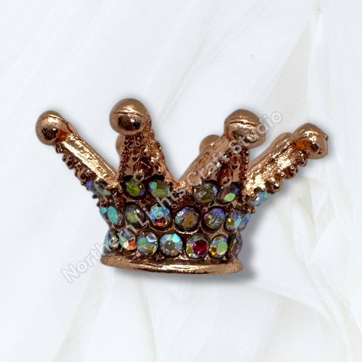 Large Metal Alloy AB/Colorful Crown Beads - 5pc. - You choose color