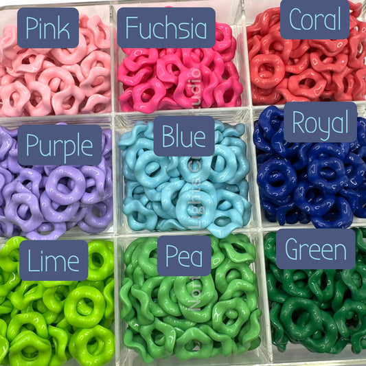 Colorful Wavy Spacer 16mm - Single Color or Mix - 50 pcs.