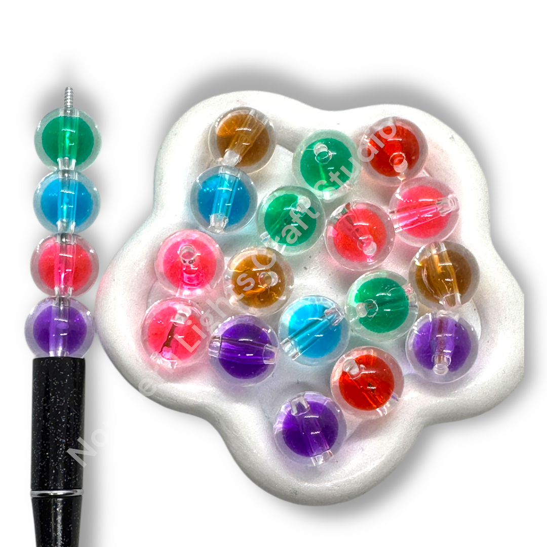Double Layer Jelly-Looking Acrylic 16mm Beads - 20pcs.