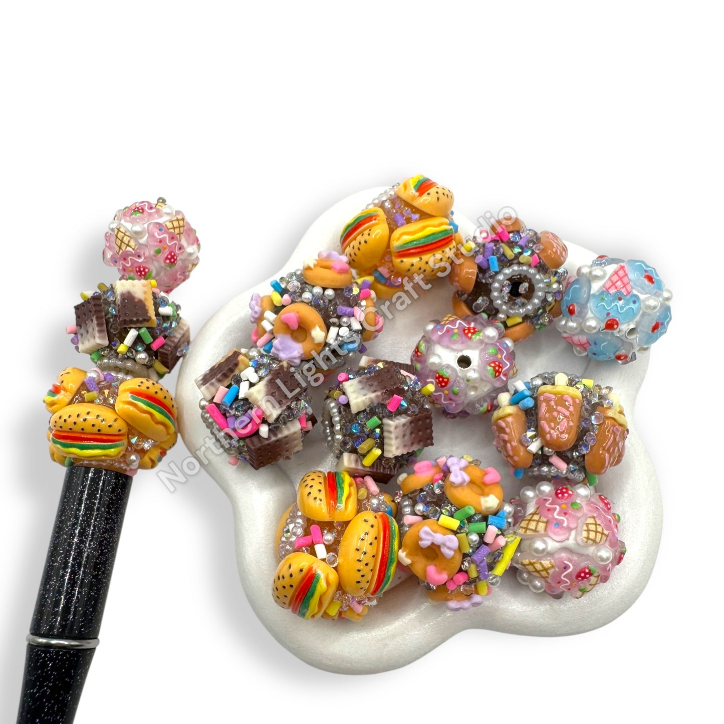 Acrylic Food and Dessert Sugar Beads 20mm - 3 pcs.-Read description!