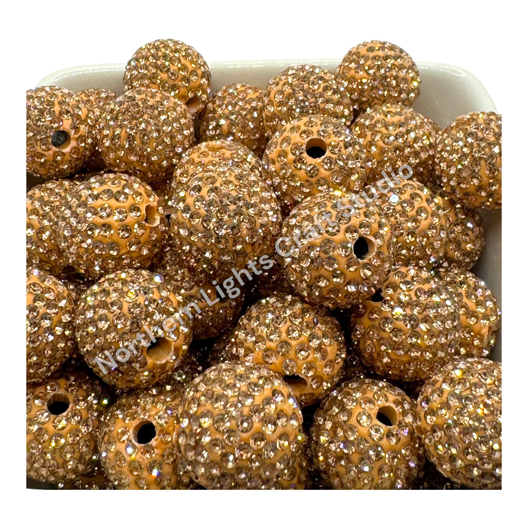 Mango Rhinestone Clay Base Beads-16mm - 10pc.