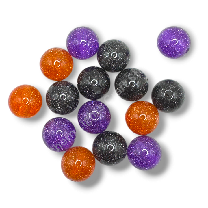 Glitter Dust Halloween 16mm Resin Bead Mix - 20 Pcs.