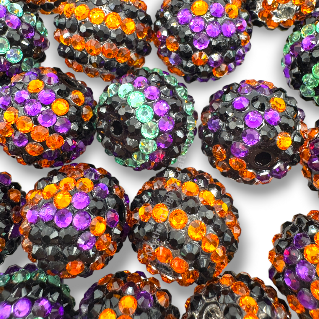 20mm Stripe and Multi Acrylic Rhinestone Bead Mix - 10 pc.