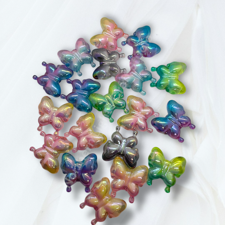 Puffy Butterfly Double Layer UV Bead - 10pc. Mix