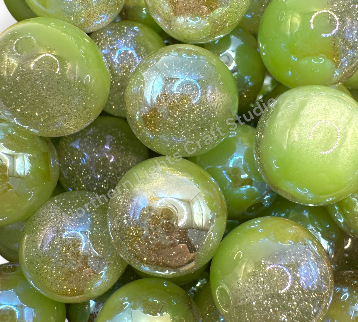 UV Half Glitter and Cat Eye Galaxy 16mm Bead - 20 Pcs.